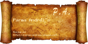 Parma András névjegykártya